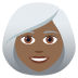 👩🏾‍🦳 woman: medium-dark skin tone, white hair display on JoyPixels